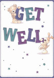 Ever cheerful, this get well card radiates the optimism you encounter within Wennington's welcoming corners-a message made visually tender by two adorable friends. The fluffy bear balances atop the vibrant, oversized 'GET,' while a joyous puppy, soft fur and soulful eyes gleaming, hugs the confident 'WELL' beneath. The text pops in shades of indigo and teal, contrasting beautifully with a gentle cream background reminiscent of the subtle tones found in Wennington's blooming spring gardens. Stars in fading blues and violets scatter around the characters, their twinkle conveying hope and wonder, much like the resilient spirit of this local community. Every brushstroke creates a tactile sense of comfort; you can almost imagine reaching out to touch the bear's plush fur or the puppy's silky coat. The scene is not only visually delightful but emotionally restorative-a perfect companion for a thoughtfully chosen bouquet, destined to lift the mood of someone on the mend in Wennington and remind them of the warmth and care that Flower Delivery Wennington extends each day.
